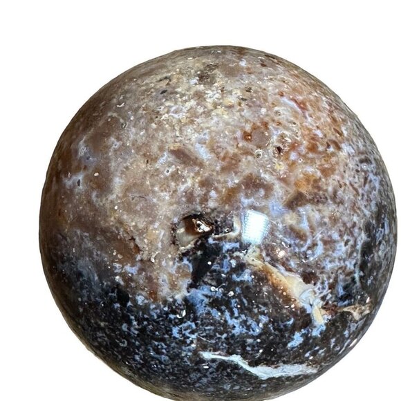 Sphere Agatized Petrified Dinosaur Bone Lapidary Polished 212 grams 2.25" D - Picture 3 of 9
